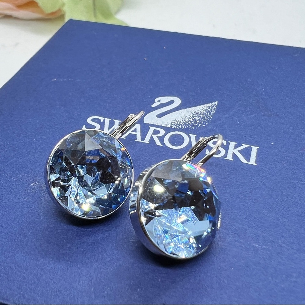 Swarovski Bella Light Blue Earrings Like NEW!